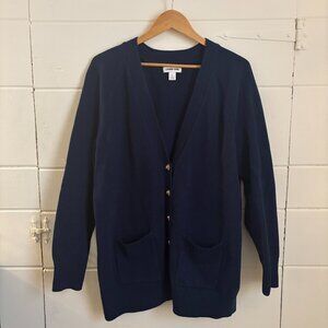 Lands' End Women's Navy Blue Cardigan